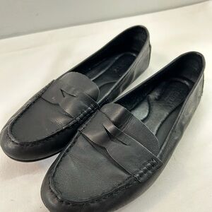Born Soft Black Leather Classic Penny Loafers